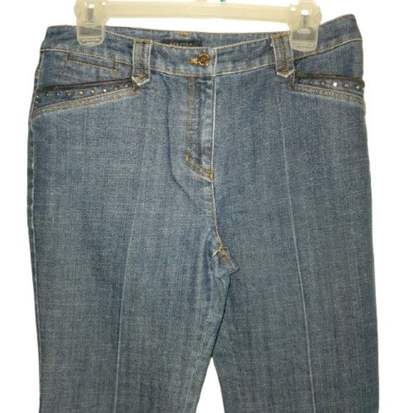 NWOT Anne Klein dark blue denim jeans stud 8P 8 - Picture 4 of 5